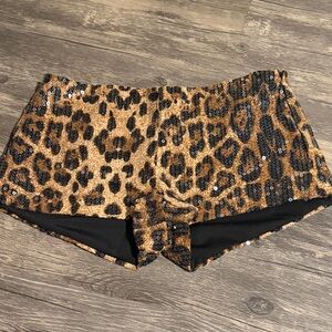Leopard Sequins Micro Shorts